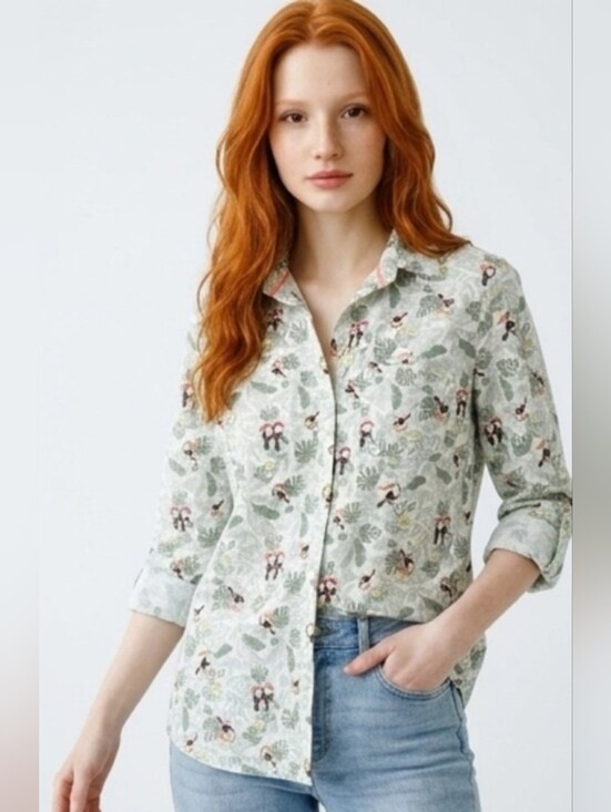 croft & barrow Tops - Croft & Barrow Tropical Toucan Cotton Button Down Casual Shirt Size 2X NWT